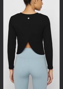 Black Ribbed Long Sleeve Top