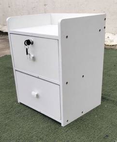 ST003W   NEW Meja Tepi Katil 2 Drawer Bed Side