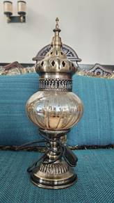 ​[NEW] Authentic Antique Brass & Amber Glass Table