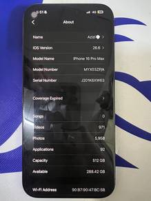 16 Pro Max 512gb