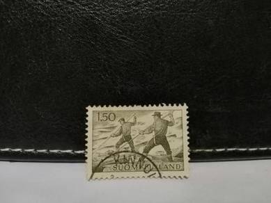1965 Finland Stamp Log Floating Workers