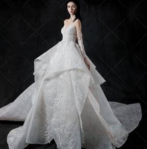 White long sleeve wedding dress gown RBMWD0195