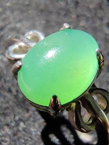 Giok Jadeite Jed Hijau Ais Gred A (Burma Asli)