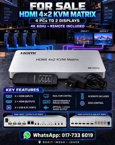 HDMI 4×2 KVM Matrix|4 PCs to 2 Display: NEW