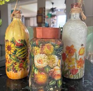 Country Style Decoupage Home Decor (3 pieces)