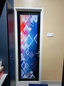 Pintu Bilik Air Aluminium Swing Door + Kunci Set
