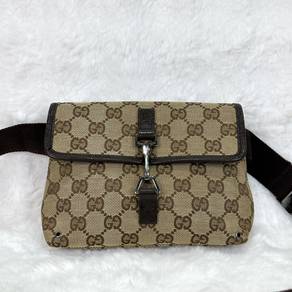 Gucci GG Canvas Jacki Beige Brown Canvas Beltbag