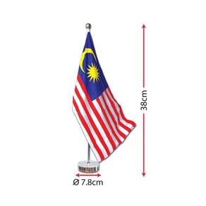 Table Flag Stand (Single) Crystal Round Base