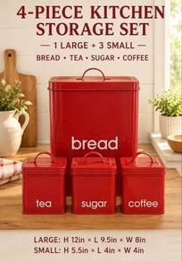 Retro Kitchen Storage in Hot Red Chilli