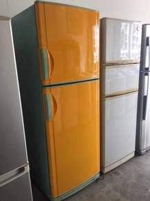 Nationa yellow 2 doors cool fridge Peti Sejuk Ais