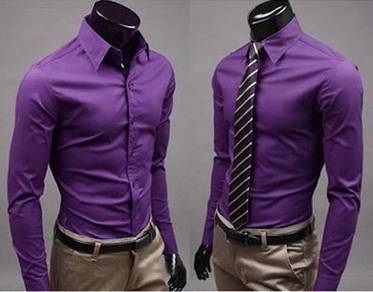 B0530 PURPLE BUSINESS MAN FORMAL LONG SLEEVE SHiRT