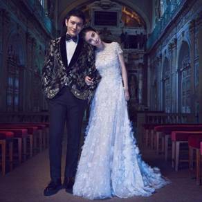 Angelababy white petals wedding dress gown RB1747