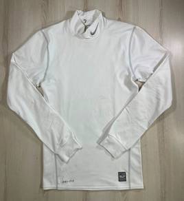 Nike Pro Combat White Turtleneck Fitted Tee #DR