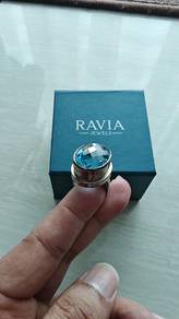 Unused Natural Blue Topaz Ring by Ravia Jewels 