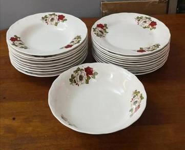 Vintage oriental ceramics plate bowl