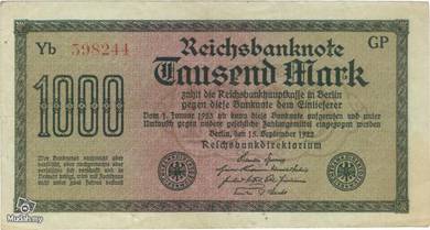 Germany 1000 marks 1922 vf