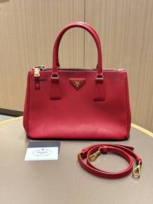 Prada Galleria Tote In Red Saffiano Leather