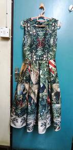 Vintage-Inspired Printed Fit & Flare Dress