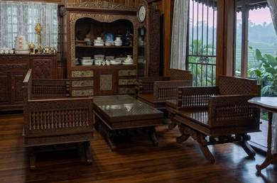 antik set kerusi chengal