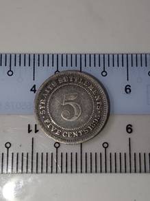 1895 5 cent straits settlement coin