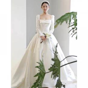 White long sleeve wedding bridal dress gown RB2147