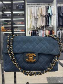Authentic Chanel Jersey Bag Large Flap