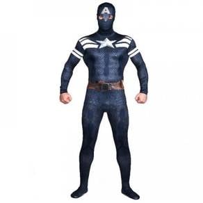 Captain America Costume Suit Light Dark Full Blue