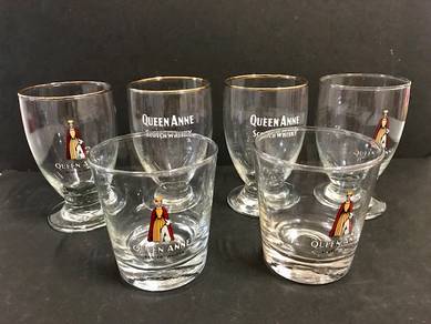 Queen Anne Scotch Whisky Glasses - Assorted