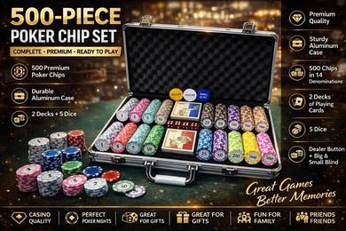500Pcs Monte Carlo Poker Chips Set Casino Token