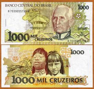Brazil 1000 cruzeiros 1990 unc