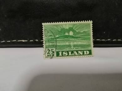 1948 Iceland Stamp Volcano Eruption Hekla
