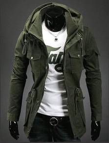 64268 Multi-Pocket Army Green Hiking Coat Jacket