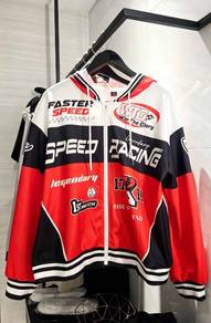 Casual loose-fitting hooded racing jacket
