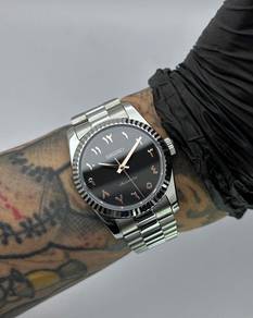 Custom Seiko Mod 36mm Black Fluted Rose Gold