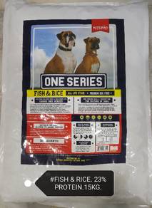 One Series Dog Food 15kg Fish Rice Makanan Anjing