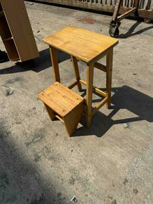 Foldable Solid Wood Ladder Stairs Stool Tangga Ker