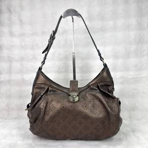 LV Mahina Leather Hobo Bag in Metallic Bronze