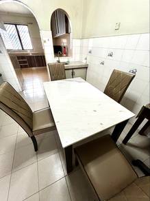 Marble Dining Table Set (Table + 4 Chairs)