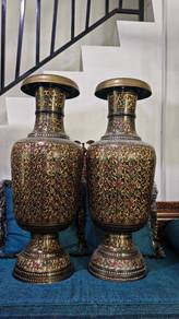 Exquisite Pair of Large Hand-Etched Pakistani Bras