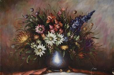 Timeless Vintage Blooms Oil Painting III