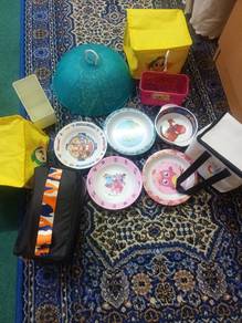 kids plates and lunch bags 