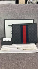 Authentic Gucci Clutch Black Sherry Monogram