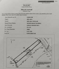 Agricultural Land in Bukit Rambai, MLK