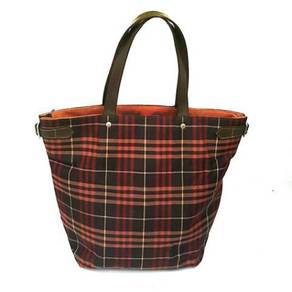 Blue Label Nova Check Tote Bag Red Nylon