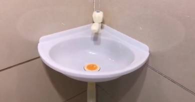 Plastic corner basin ( stick to wall ) / besen cuc
