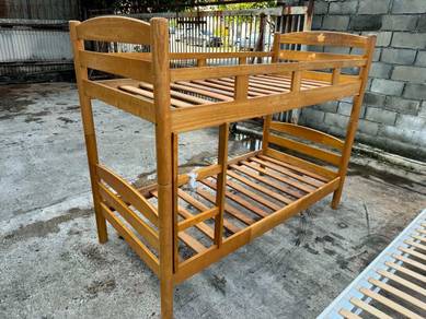 Solid Katil Double Decker Single Bed Frame