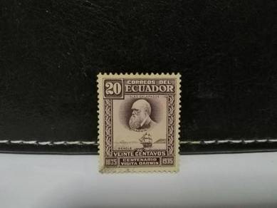 1936 Ecuador Stamp Charles Darwin Ship Beagle