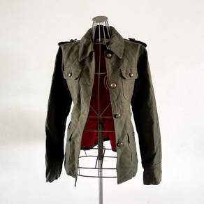 TOMMY HILFIGER Olive Green Military Jacket