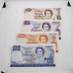 New Zealand 1981 match 000985 $1 2 5 10 4 pcs unc