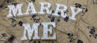 MARRY ME full set letters 3D light 